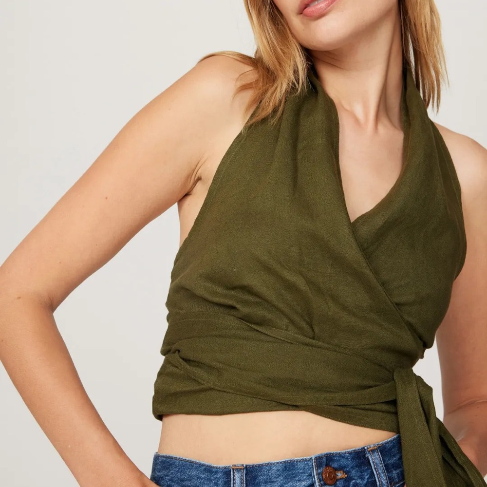 Polo Ralph Lauren Tie Waist Wrap Halter Top